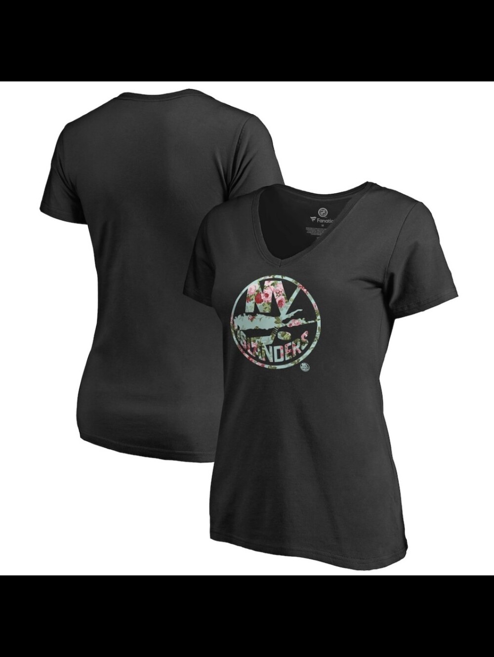 Nwt Fanatics New York Islanders Women's Lovely V-Neck T-Shirt - Black sz M